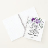 Philippinen 4:6-7 Schrift Purple Flowers Notizblock (Innenseite)