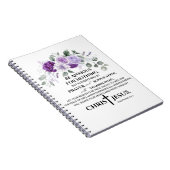 Philippinen 4:6-7 Schrift Purple Flowers Notizblock (Rechte Seite)