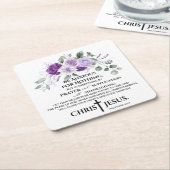 Philippinen 4:6-7 Schrift Purple Flowers Rechteckiger Pappuntersetzer (angewinkelt)