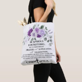 Philippinen 4:6-7 Schrift Purple Flowers Tasche (Von Nahem)
