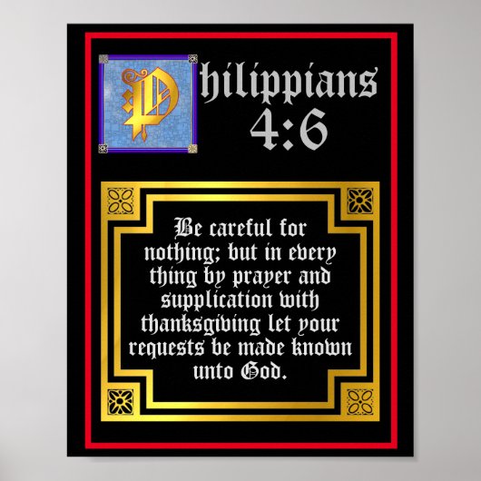 Philippinen 4:6 beleuchtete Buchstabenbibliotheke Poster (Vorne)