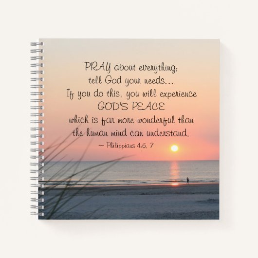 Philippinen 4:6 Beten über alles, was der Sonnenun Notizblock (Vorderseite)
