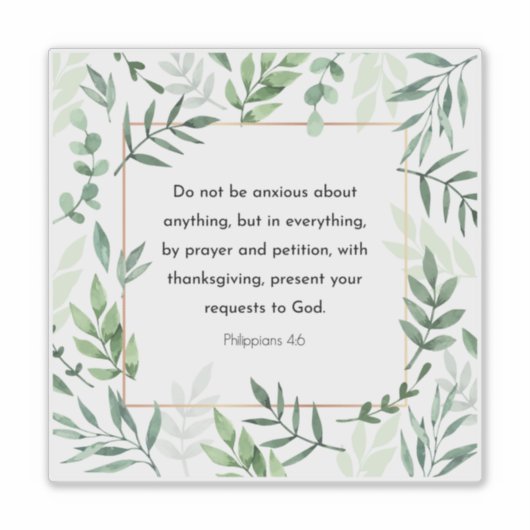 Philippinen 4:6, Bibelverse, Aufkleber (Vorderseite)