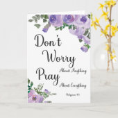 Philippinen 4:6 Bibelverse Lila Wasserfarbe Karte (Gelbe Blume)