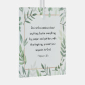 Philippinen 4:6, Bibelverse Ornament Aus Glas (Vorderseite Rechts)