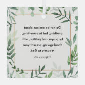 Philippinen 4:6, Bibelverse Ornament Aus Glas (Rückseite)