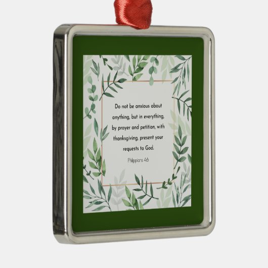 Philippinen 4:6, Bibelverse, Ornament Aus Metall (Rechts)