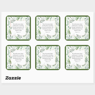 Philippinen 4:6, Bibelverse, Quadratischer Aufkleber