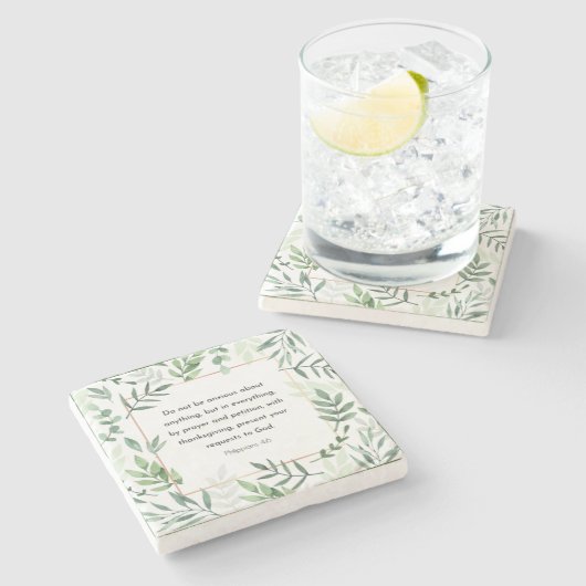 Philippinen 4:6, Bibelverse, Steinuntersetzer (Seitenansicht)