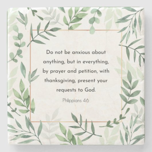 Philippinen 4:6, Bibelverse, Steinuntersetzer (Vorderseite)