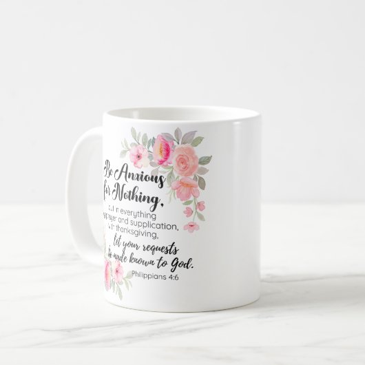 Philippinen 4:6 Fürchten Sie auf nichts Rosa Kaffeetasse (Vorderseite Links)