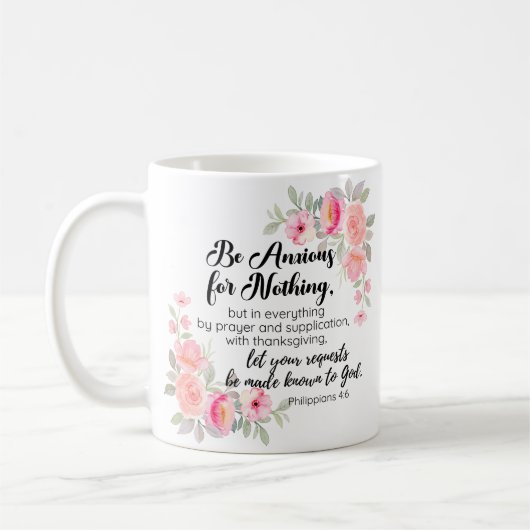 Philippinen 4:6 Fürchten Sie auf nichts Rosa Kaffeetasse (Links)