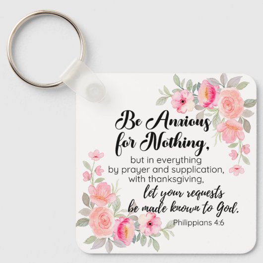 Philippinen 4:6 Fürchten Sie auf nichts Rosa Schlüsselanhänger (Vorderseite)