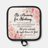 Philippinen 4:6 Fürchten Sie auf nichts Rosa Topflappen (Vorderseite)