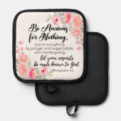 Philippinen 4:6 Fürchten Sie auf nichts Rosa Topflappen (Vorderseite/Rückseite)