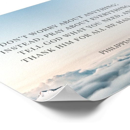 Philippinen 4:6, mach dir keine Sorgen um irgendet Poster (Ecke)