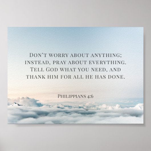 Philippinen 4:6, mach dir keine Sorgen um irgendet Poster (Vorne)