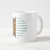 Philippinen 4:6 Mandala Blume Jumbo Tasse (Vorderseite Rechts)