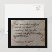 Philippinen 4:6-Schrift-Postkarte Postkarte (Vorne/Hinten)