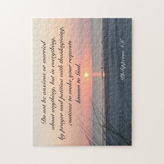 Philippinen 4:6 Sei nicht ängstlich oder besorgter Puzzle (Vertikal)