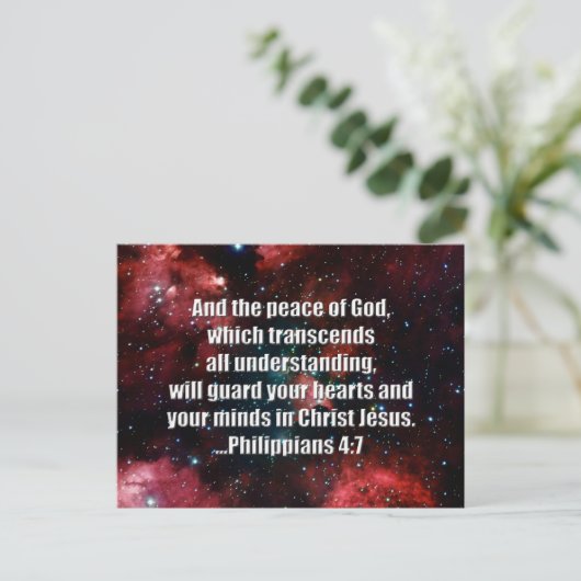 Philippinen 4:7 Bibelverse Custom Postkarte (Stehend Vorderseite)