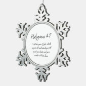 Philippinen 4:7 schneeflocken Zinn-Ornament (Rechts)