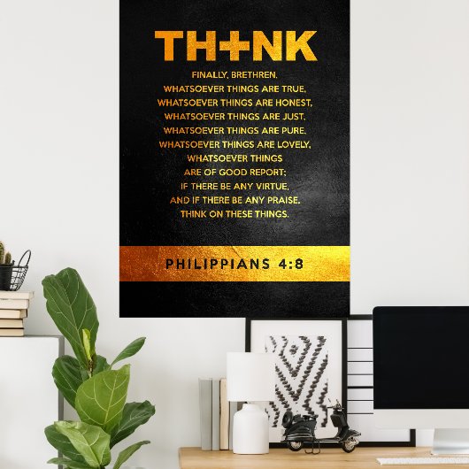 Philippinen 4:8 Bibelverse Poster (Heimbüro)