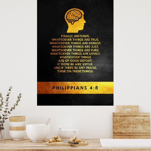 Philippinen 4:8 Bibelverse Poster (Küche)
