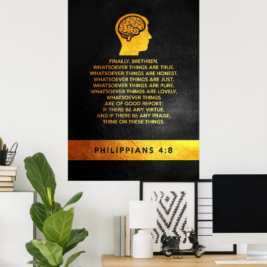 Philippinen 4:8 Bibelverse Poster (Heimbüro)