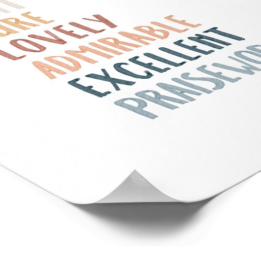 Philippinen 4:8 Boho Kinderzimmer Poster (Ecke)