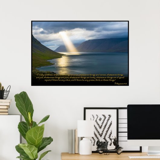 Philippinen 4:8 Christliches Bibelverse-Poster Poster (Heimbüro)