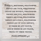 Philippinen 4:8 King James Bible Inspirational Poster (Vorne)