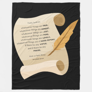 Philippinen 4:8 KJV Biokonzept-Scroll Fleecedecke