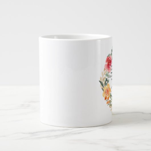 Philippinen 4:8 Rosa und gelbe Blumenreste Jumbo-Tasse (Vorderseite)