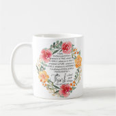 Philippinen 4:8 Rosa und gelbe Blumenreste Kaffeetasse (Links)