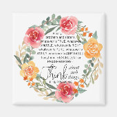 Philippinen 4:8 Rosa und gelbe Blumenreste Magnet (Vorne)