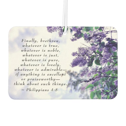 Philippinen 4:8 Was auch immer das reine Bibelvers Autolufterfrischer (Rückseite)