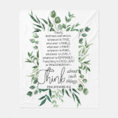 Philippinen 4:8 Was auch immer ist Noble Eukalyptu Fleecedecke (Vorderseite)