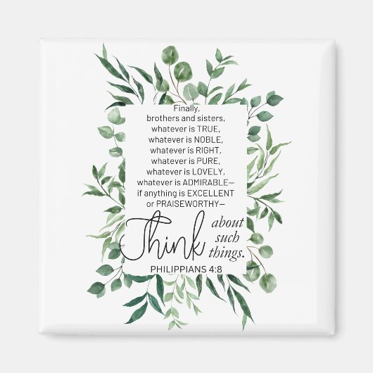 Philippinen 4:8 Was auch immer ist Noble Eukalyptu Magnet (Vorne)