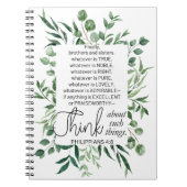 Philippinen 4:8 Was auch immer ist Noble Eukalyptu Notizblock (Vorderseite)