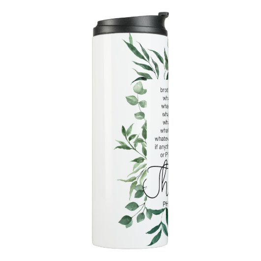 Philippinen 4:8 Was auch immer ist Noble Eukalyptu Thermosbecher (Nach links gedreht)