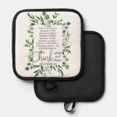 Philippinen 4:8 Was auch immer ist Noble Eukalyptu Topflappen (Vorderseite/Rückseite)