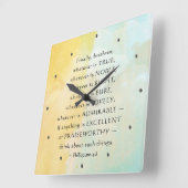 Philippinen: 4:8 Was auch immer wahr ist, Quadratische Wanduhr (Winkel)