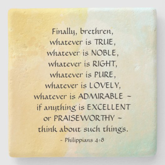 Philippinen: 4:8 Was auch immer wahr ist, Steinuntersetzer (Vorderseite)