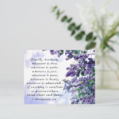 Philippinen 4:8 Was immer das Noble Bibelverse ist Postkarte (Stehend Vorderseite)