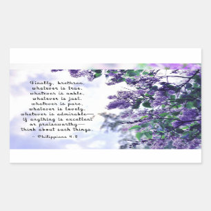 Philippinen 4:8 Was immer das Wahre Bibelverse ist Rechteckiger Aufkleber