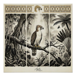 Philippinen Adler Triptychon-Wandkunst Poster