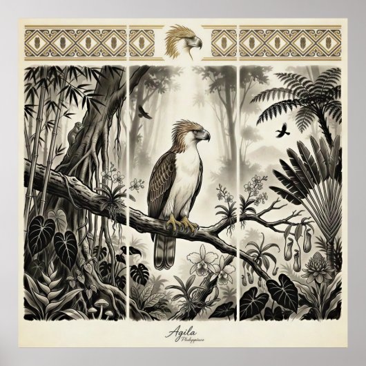 Philippinen Adler Triptychon Wandkunst Poster (Vorne)