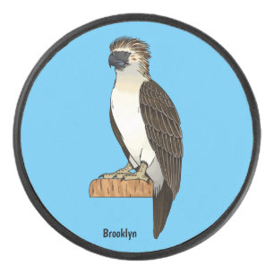 Philippinen-Adler-Vogel-Cartoon-Illustration Eishockey Puck