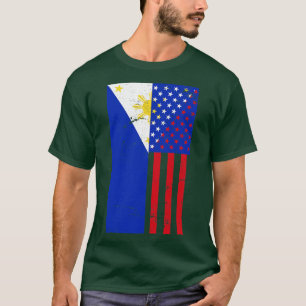 Philippinen: Amerikanische Flagge Philippinen T-Shirt